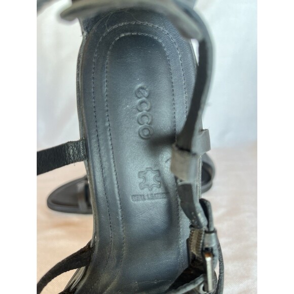 Ecco Gray Gladiator Flat Sandals, Open Toe, Covered Heel, Buckles Women  39/ 9 - Picture 6 of 12